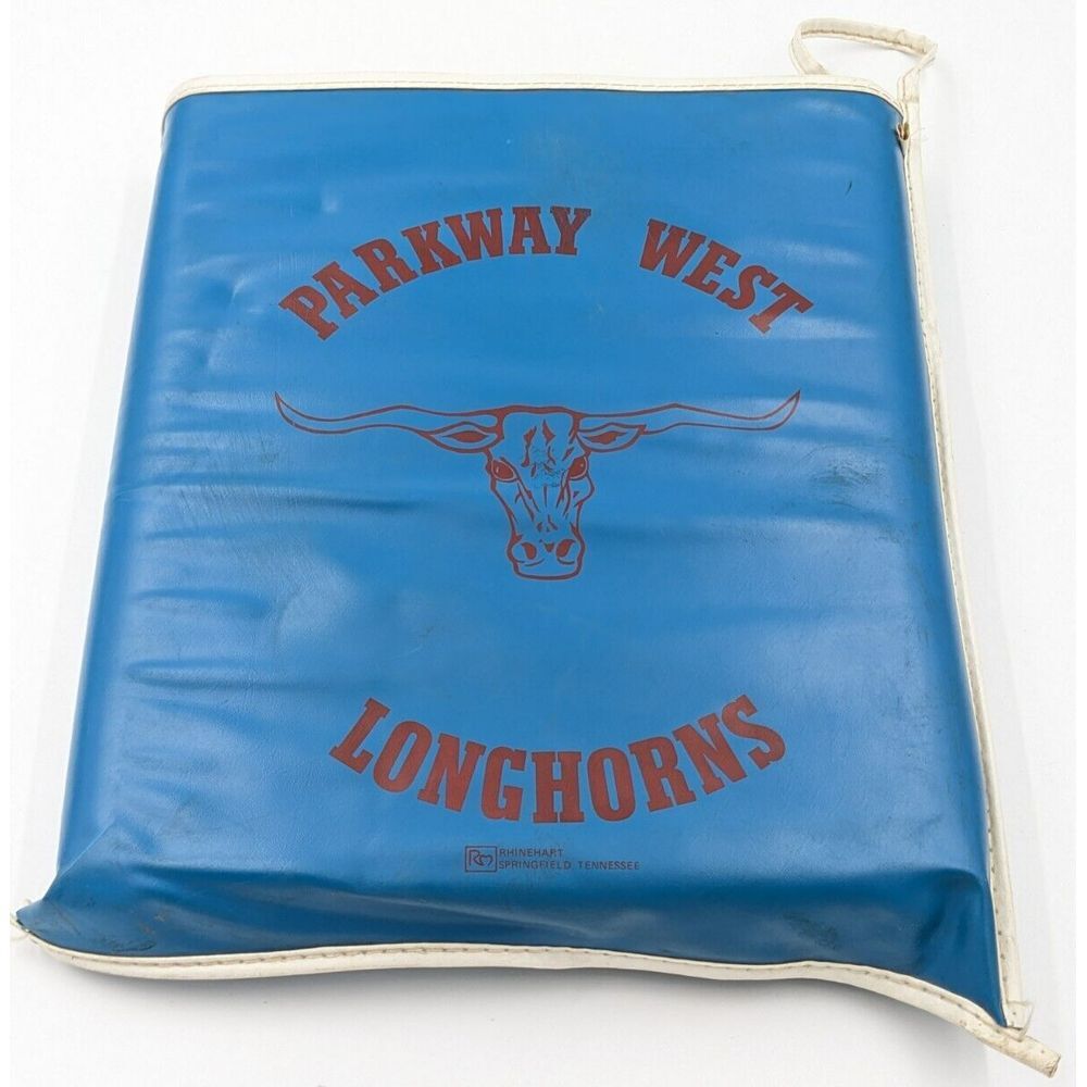 Vintage Parkway West High School Longhorns Football Seat Cushion Man Cave